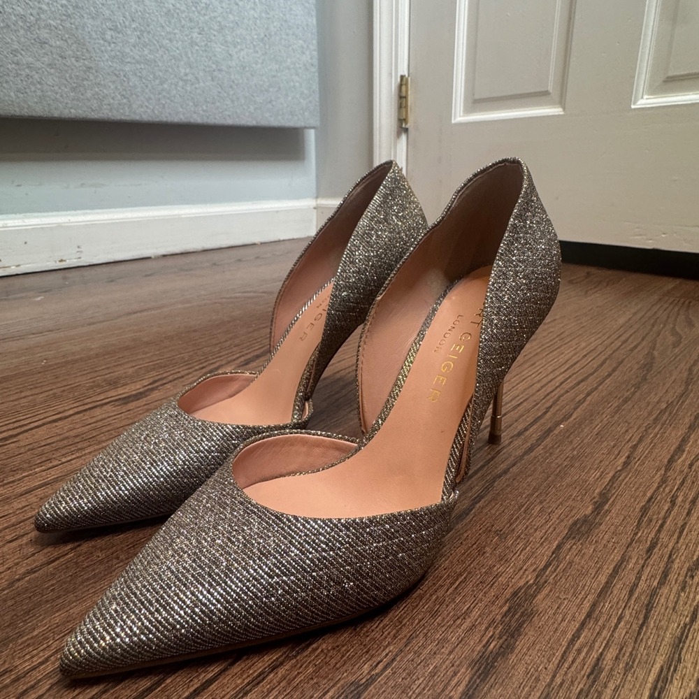 Kurt Geiger London Glitter Pointed Toe DOrsay Heels Size 36/ 5.5 US Holidays - Picture 5 of 8